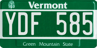 VT license plate YDF585
