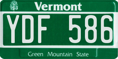 VT license plate YDF586