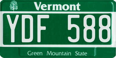 VT license plate YDF588