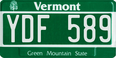 VT license plate YDF589