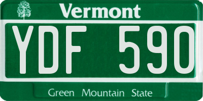 VT license plate YDF590