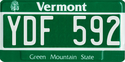 VT license plate YDF592