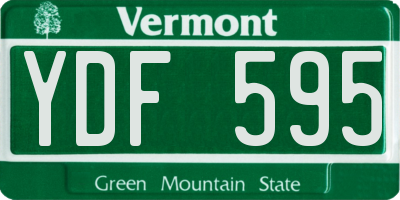 VT license plate YDF595