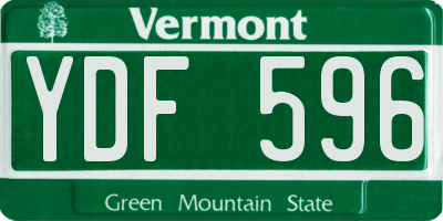 VT license plate YDF596