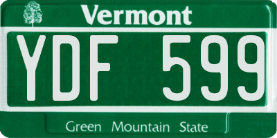 VT license plate YDF599