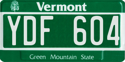 VT license plate YDF604
