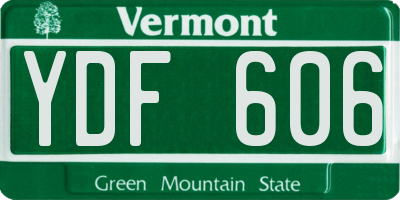 VT license plate YDF606