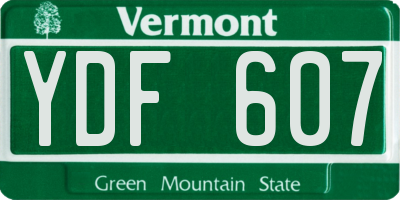 VT license plate YDF607