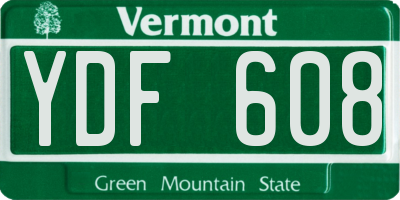VT license plate YDF608