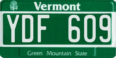 VT license plate YDF609
