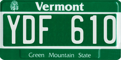 VT license plate YDF610