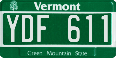 VT license plate YDF611