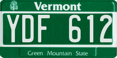 VT license plate YDF612