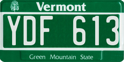 VT license plate YDF613