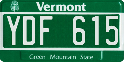 VT license plate YDF615