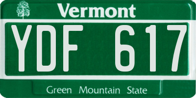 VT license plate YDF617