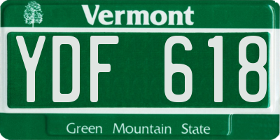 VT license plate YDF618