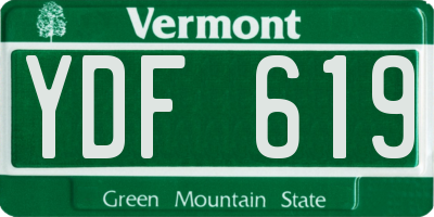 VT license plate YDF619