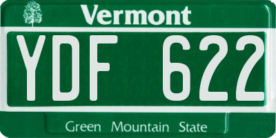 VT license plate YDF622