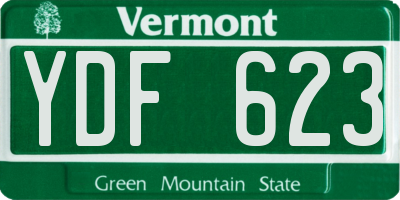 VT license plate YDF623