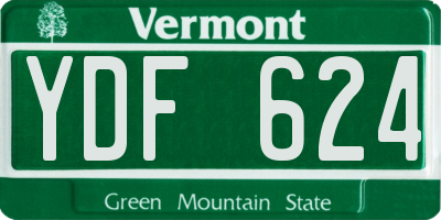 VT license plate YDF624