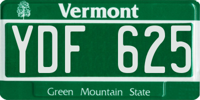 VT license plate YDF625
