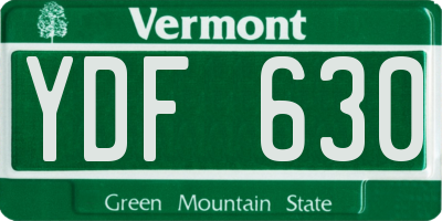 VT license plate YDF630