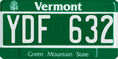 VT license plate YDF632
