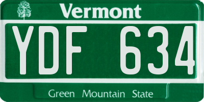 VT license plate YDF634