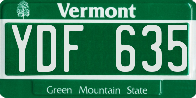 VT license plate YDF635