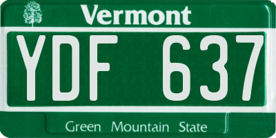 VT license plate YDF637