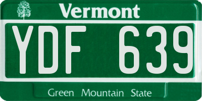 VT license plate YDF639