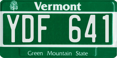 VT license plate YDF641