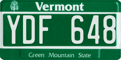 VT license plate YDF648