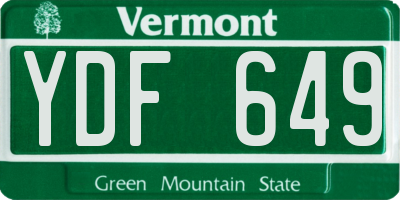 VT license plate YDF649