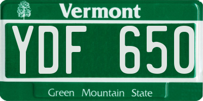 VT license plate YDF650