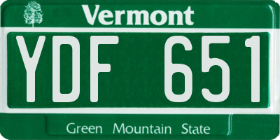 VT license plate YDF651
