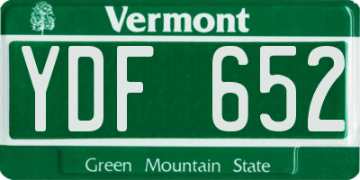 VT license plate YDF652