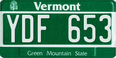 VT license plate YDF653