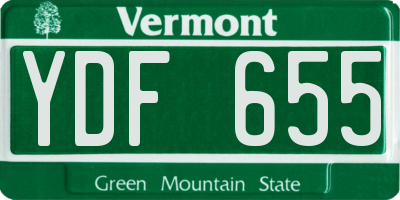 VT license plate YDF655
