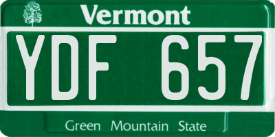 VT license plate YDF657