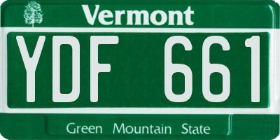 VT license plate YDF661