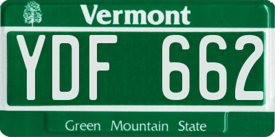 VT license plate YDF662