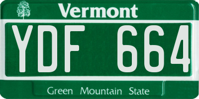 VT license plate YDF664