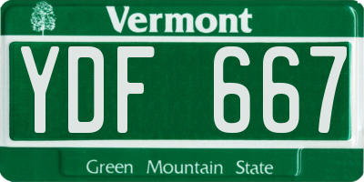 VT license plate YDF667