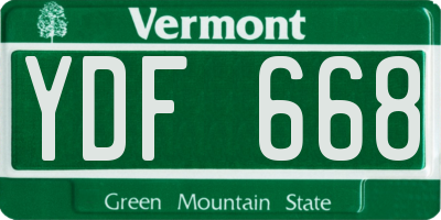 VT license plate YDF668