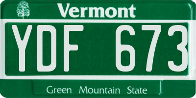 VT license plate YDF673