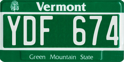 VT license plate YDF674