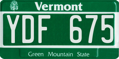 VT license plate YDF675