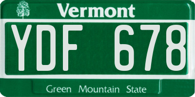 VT license plate YDF678